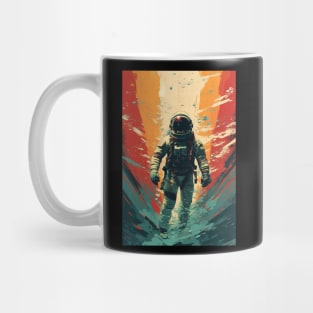 Underwater Astronaut Retro Travel Style Mug